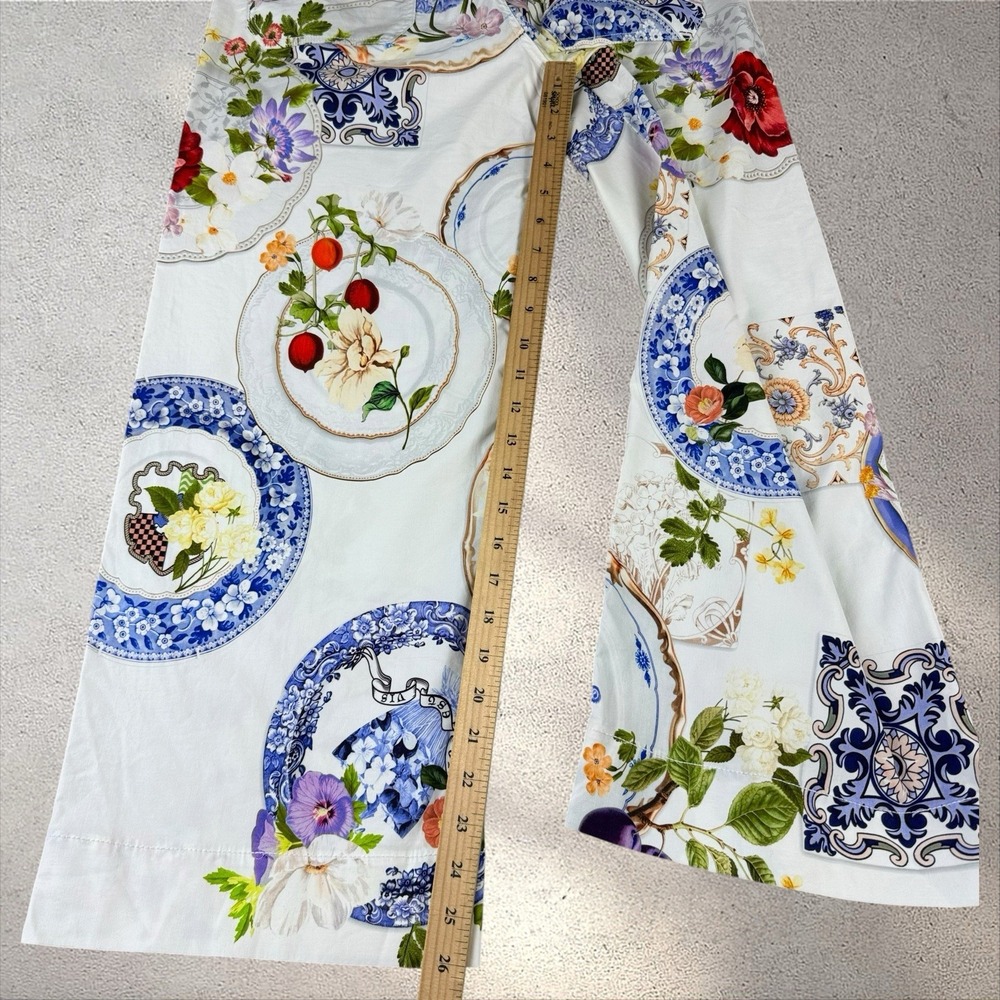 Anthropologie Colette Crop Wide-Leg Pants Sz 27 Maeve Floral Scarf Tapestry NWT - Picture 6 of 8